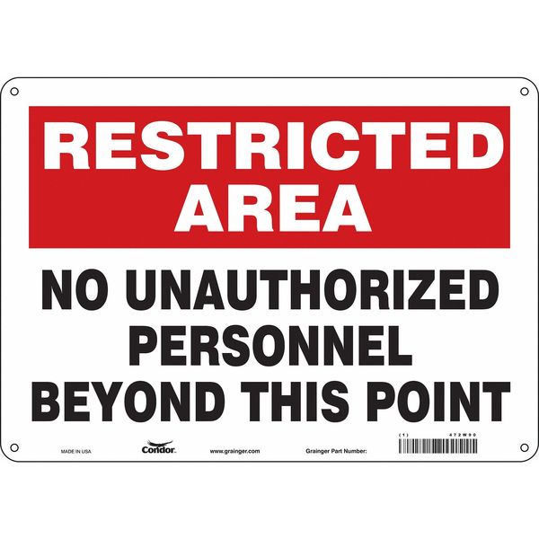 Safety Sign, 10 in Height, 14 in Width, Polyethylene, Horizontal Rectangle, English, 472W90