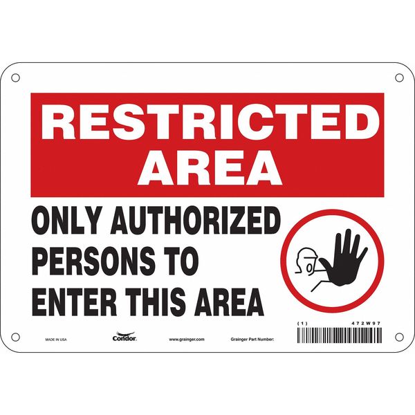 Safety Sign, 7 in Height, 10 in Width, Polyethylene, Vertical Rectangle, English, 472W97