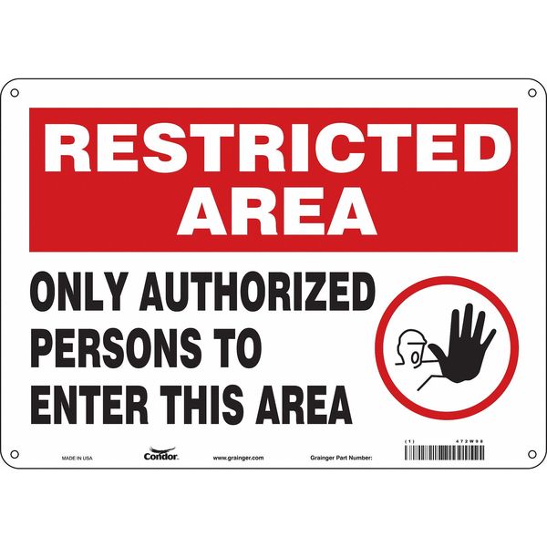 Safety Sign, 10 in Height, 14 in Width, Polyethylene, Horizontal Rectangle, English, 472W98