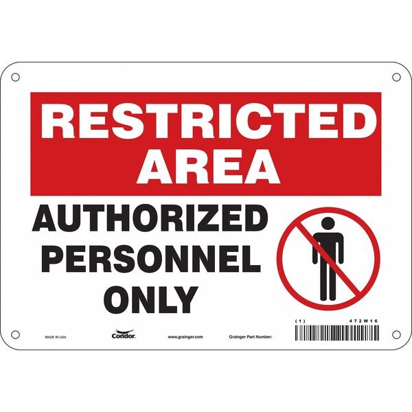 Safety Sign, 7 in Height, 10 in Width, Polyethylene, Vertical Rectangle, English, 472W16