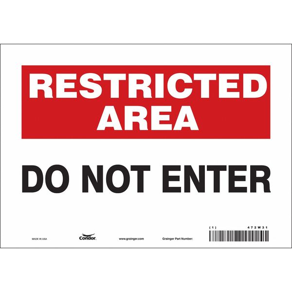 Safety Sign, 7 in Height, 10 in Width, Vinyl, Vertical Rectangle, English, 472W31