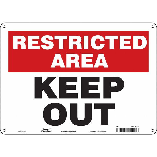 Safety Sign, 10 in Height, 14 in Width, Polyethylene, Horizontal Rectangle, English, 472W58