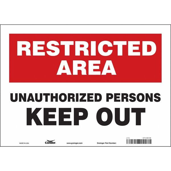 Safety Sign, 10 in Height, 14 in Width, Vinyl, Horizontal Rectangle, English, 472X98