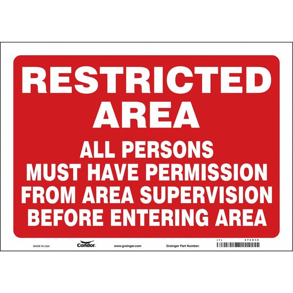 Safety Sign, 10 in Height, 14 in Width, Vinyl, Horizontal Rectangle, English, 472X38