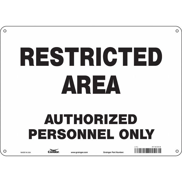 Safety Sign, 10 in Height, 14 in Width, Polyethylene, Horizontal Rectangle, English, 472X49