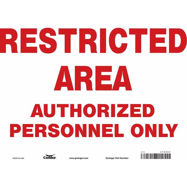 Safety Sign, 10 in Height, 14 in Width, Vinyl, Horizontal Rectangle, English, 472X64