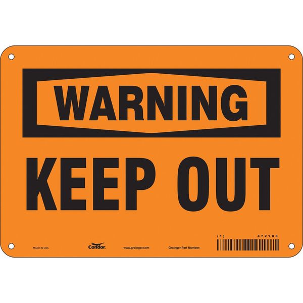 Safety Sign, 7 in Height, 10 in Width, Polyethylene, Vertical Rectangle, English, 472Y88