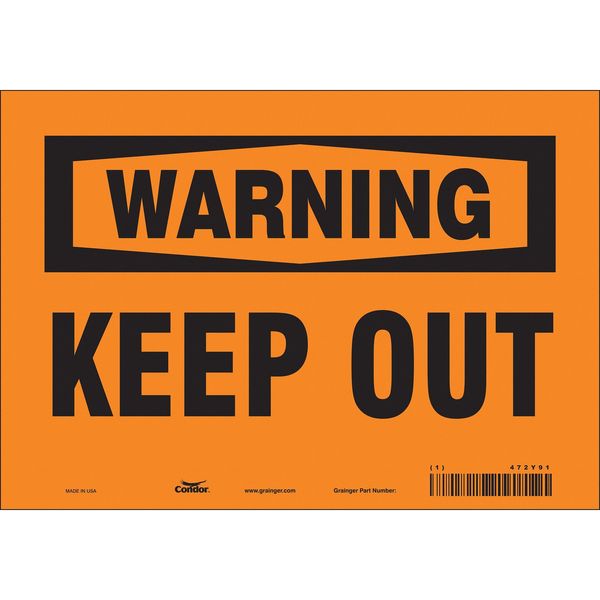 Safety Sign, 7 in Height, 10 in Width, Vinyl, Vertical Rectangle, English, 472Y91