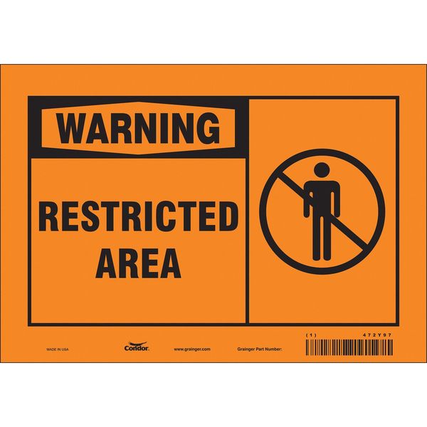 Safety Sign, 7 in Height, 10 in Width, Vinyl, Vertical Rectangle, English, 472Y97