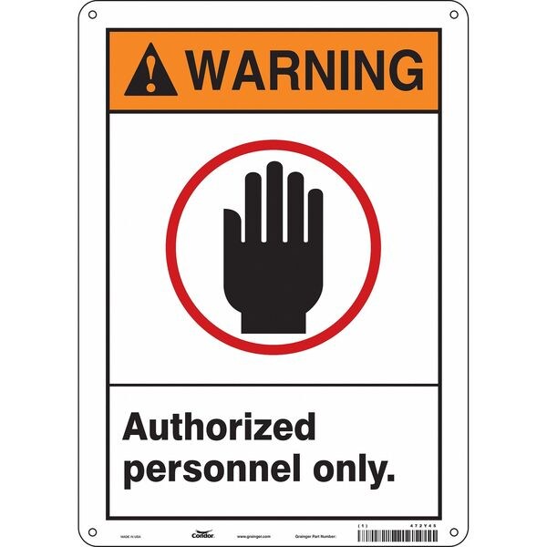 Safety Sign, 14 in Height, 10 in Width, Polyethylene, Vertical Rectangle, English, 472Y45