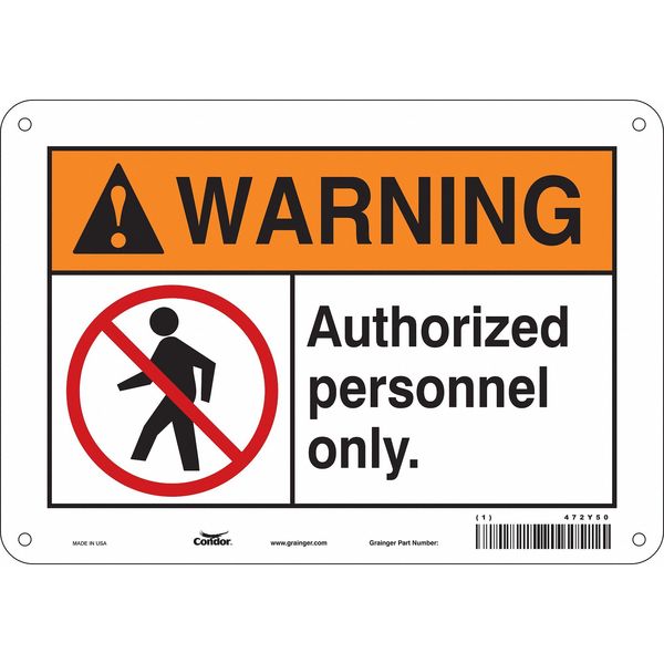 Safety Sign, 7 in Height, 10 in Width, Polyethylene, Vertical Rectangle, English, 472Y50