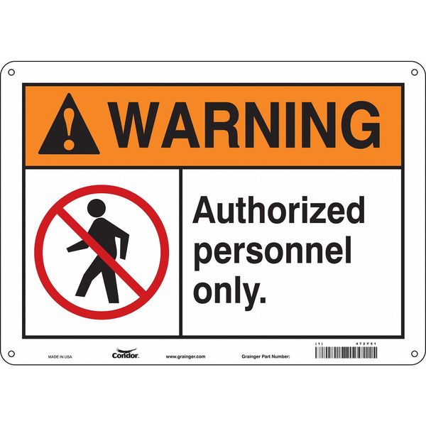 Safety Sign, 10 in Height, 14 in Width, Polyethylene, Horizontal Rectangle, English, 472Y51