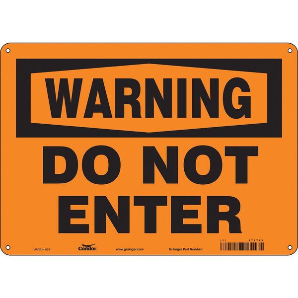 Safety Sign, 10 in Height, 14 in Width, Polyethylene, Horizontal Rectangle, English, 472Y63