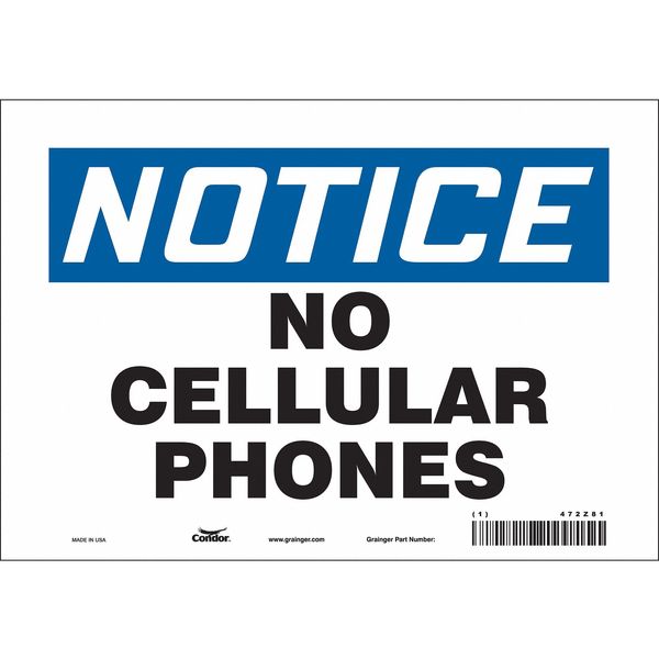 Safety Sign, 7 in Height, 10 in Width, Vinyl, Vertical Rectangle, English, 472Z81