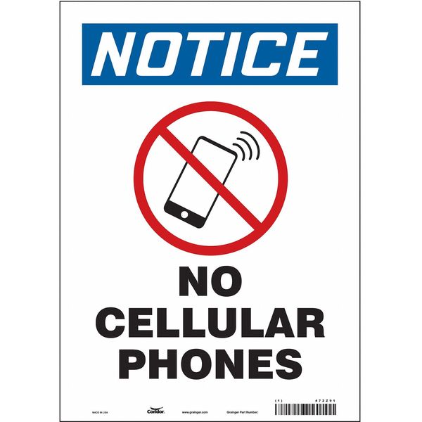Safety Sign, 14 in Height, 10 in Width, Vinyl, Vertical Rectangle, English, 472Z91