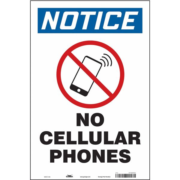 Safety Sign, 18 in H, 12 in W, Vinyl, Vertical Rectangle, English, 472Z92