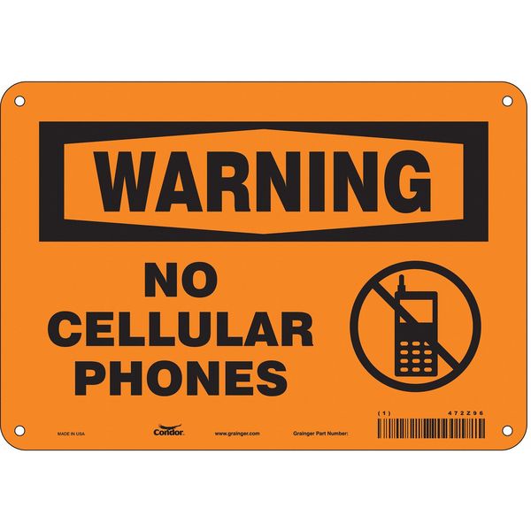 Safety Sign, 7 in Height, 10 in Width, Polyethylene, Vertical Rectangle, English, 472Z96