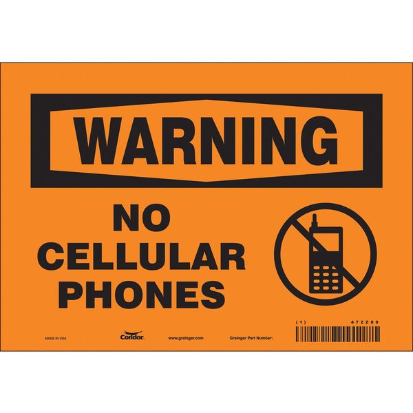 Safety Sign, 7 in Height, 10 in Width, Vinyl, Vertical Rectangle, English, 472Z99