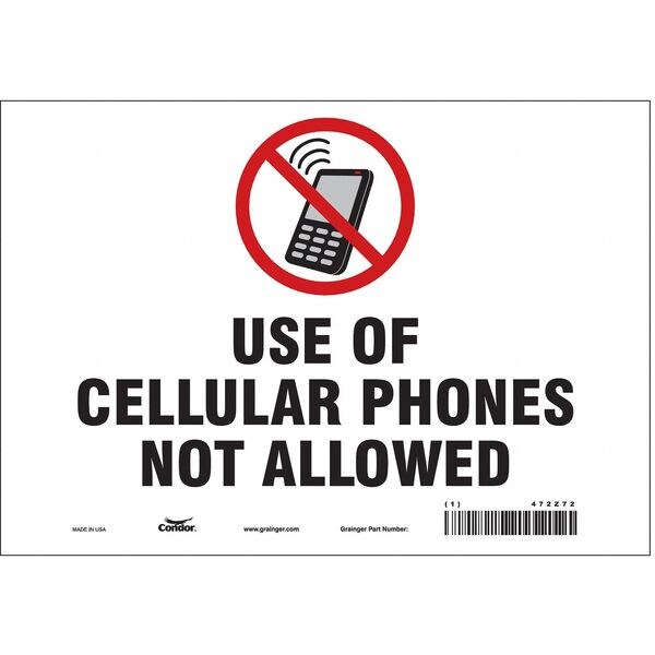 Safety Sign, 7 in Height, 10 in Width, Vinyl, Vertical Rectangle, English, 472Z72