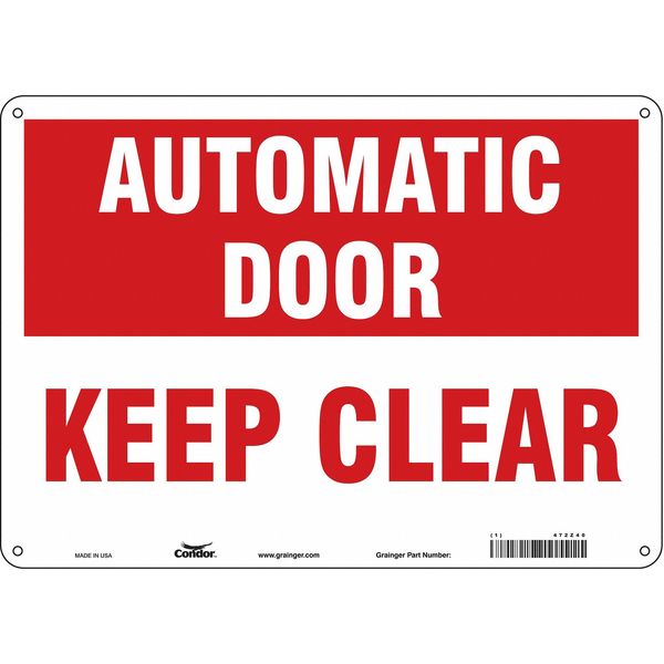 Safety Sign, 10 in Height, 14 in Width, Polyethylene, Horizontal Rectangle, English, 472Z40