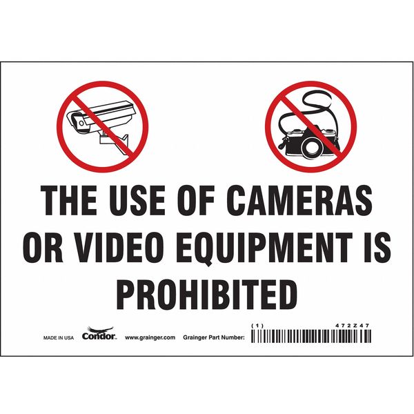 Safety Sign, 5 in Height, 7 in Width, Vinyl, Horizontal Rectangle, English, 472Z47