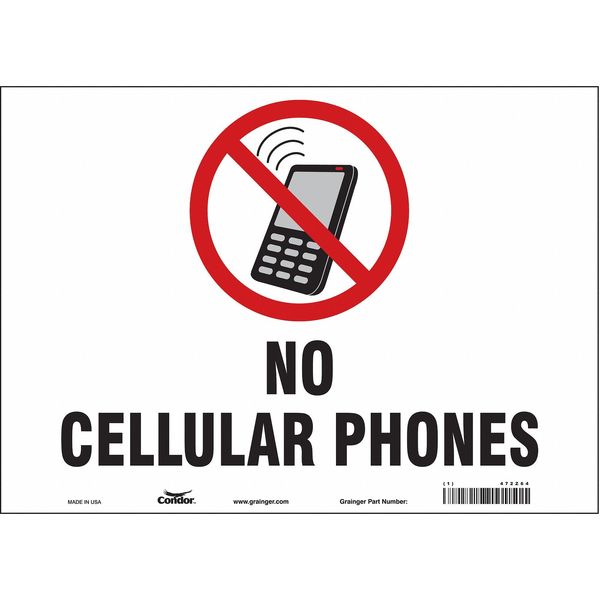 Safety Sign, 10 in Height, 14 in Width, Vinyl, Horizontal Rectangle, English, 472Z64