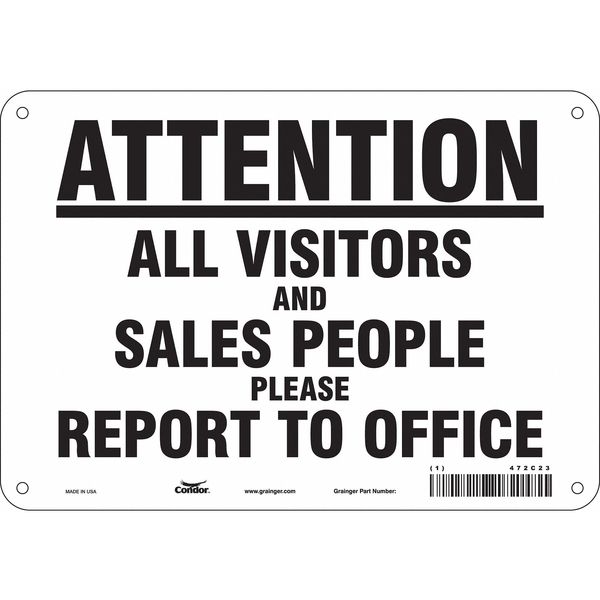 Safety Sign, 7 in Height, 10 in Width, Polyethylene, Vertical Rectangle, English, 472C23