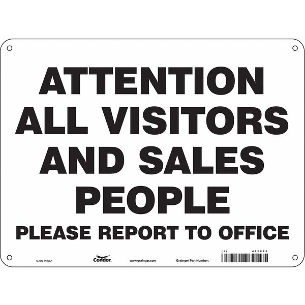 Safety Sign, 18 in H, 24 in W, Polyethylene, Horizontal Rectangle, English, 472C25