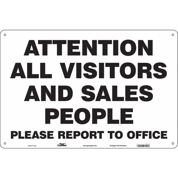 Safety Sign, 24 in H, 36 in W, Polyethylene, Horizontal Rectangle, English, 472C26