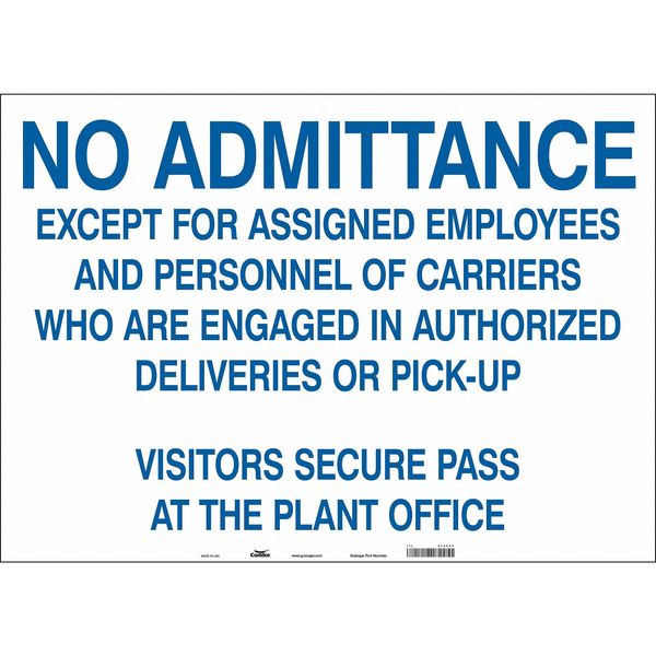Safety Sign, 20 in H, 28 in W, Vinyl, Horizontal Rectangle, English, 472C55