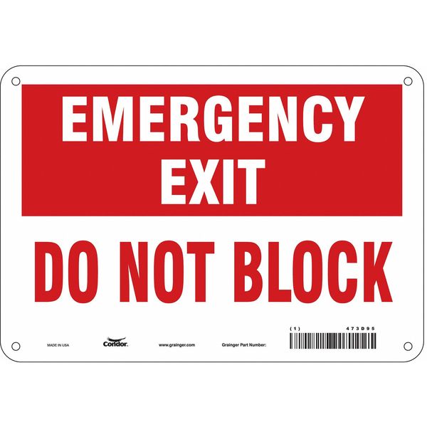 Safety Sign, 7 in Height, 10 in Width, Polyethylene, Vertical Rectangle, English, 473D95