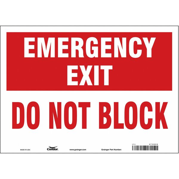 Safety Sign, 10 in Height, 14 in Width, Vinyl, Horizontal Rectangle, English, 473D98