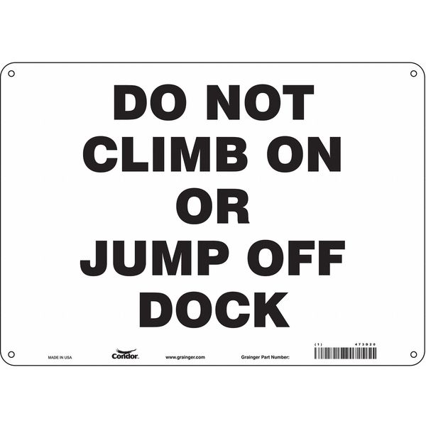 Safety Sign, 10 in Height, 14 in Width, Polyethylene, Horizontal Rectangle, English, 473D20