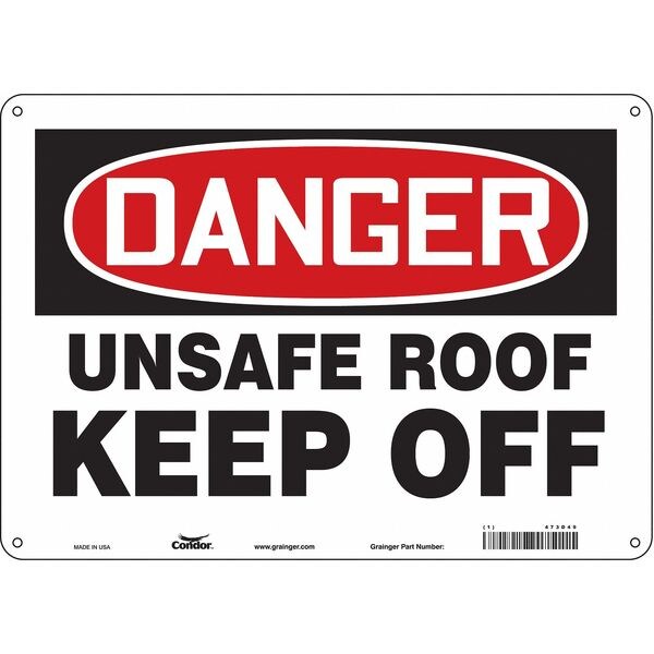 Safety Sign, 10 in Height, 14 in Width, Polyethylene, Horizontal Rectangle, English, 473D49