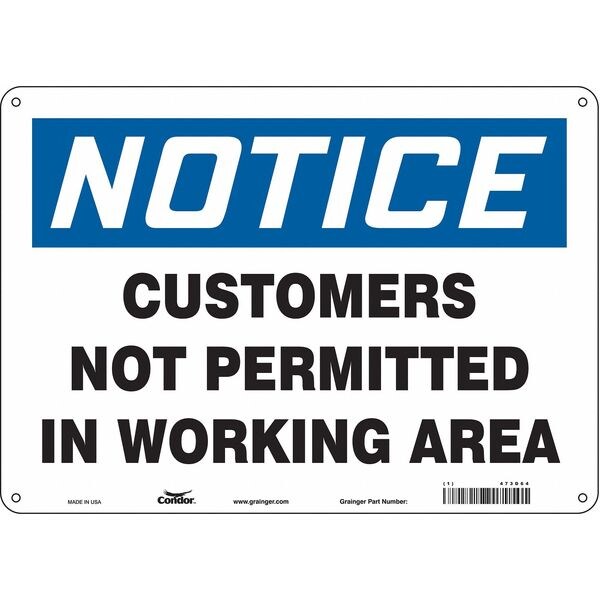 Safety Sign, 10 in Height, 14 in Width, Polyethylene, Horizontal Rectangle, English, 473D64