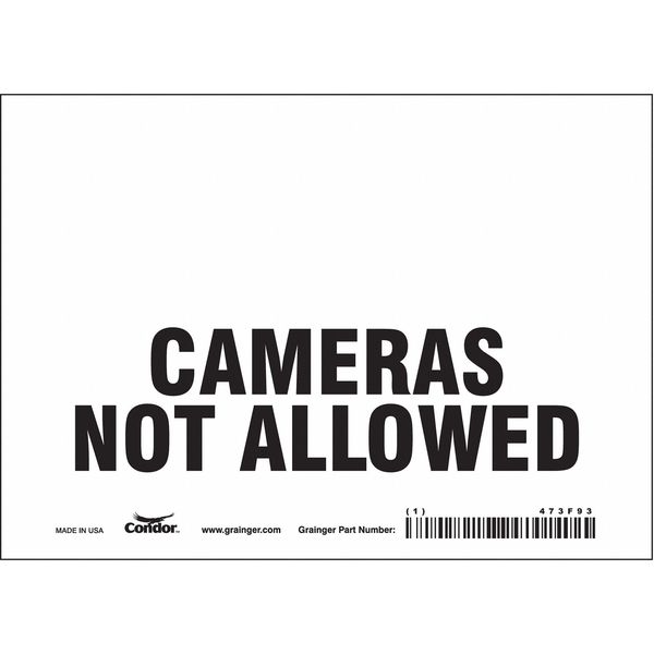 Safety Sign, 5 in Height, 7 in Width, Vinyl, Horizontal Rectangle, English, 473F93