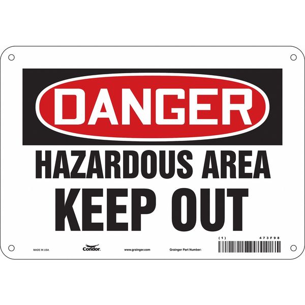 Safety Sign, 7 in Height, 10 in Width, Polyethylene, Vertical Rectangle, English, 473F98