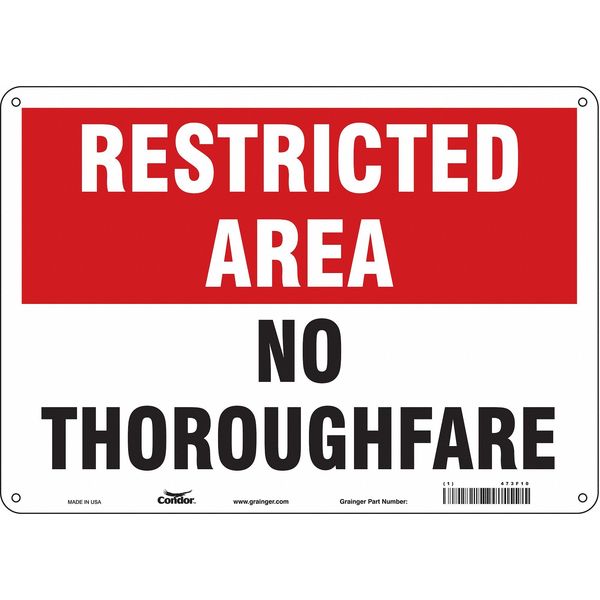 Safety Sign, 10 in Height, 14 in Width, Polyethylene, Horizontal Rectangle, English, 473F10