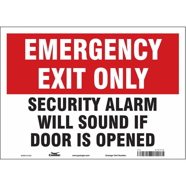 Safety Sign, 10 in Height, 14 in Width, Vinyl, Horizontal Rectangle, English, 473F32