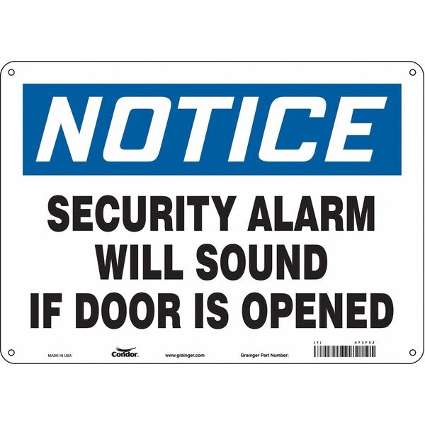 Safety Sign, 10 in Height, 14 in Width, Polyethylene, Horizontal Rectangle, English, 473F52