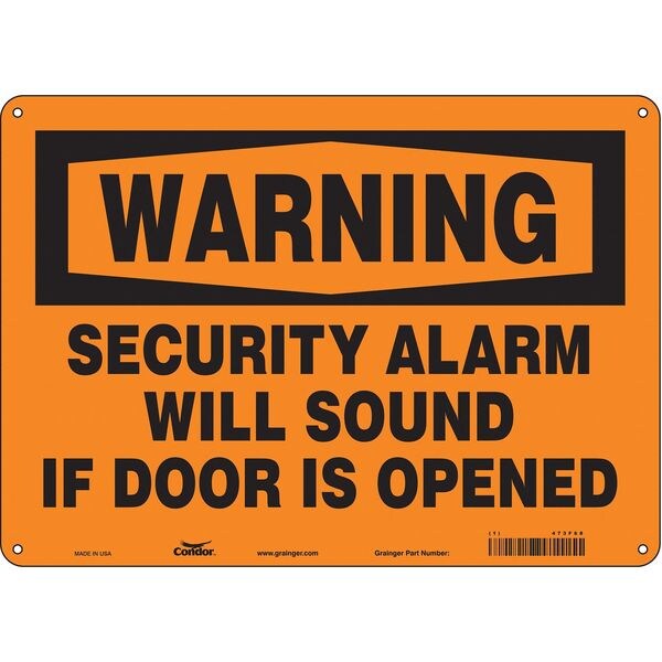 Safety Sign, 10 in Height, 14 in Width, Polyethylene, Horizontal Rectangle, English, 473F68