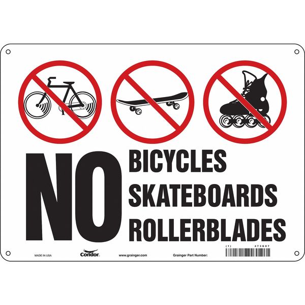 Safety Sign, 10 in Height, 14 in Width, Polyethylene, Horizontal Rectangle, English, 473G87
