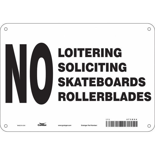 Safety Sign, 7 in Height, 10 in Width, Polyethylene, Vertical Rectangle, English, 473G94