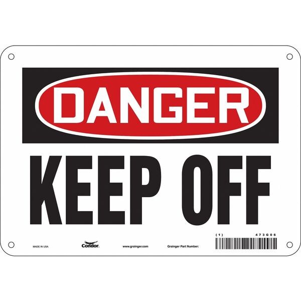 Safety Sign, 7 in Height, 10 in Width, Polyethylene, Vertical Rectangle, English, 473G06
