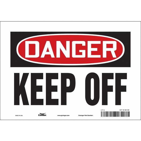 Safety Sign, 7 in Height, 10 in Width, Vinyl, Vertical Rectangle, English, 473G08