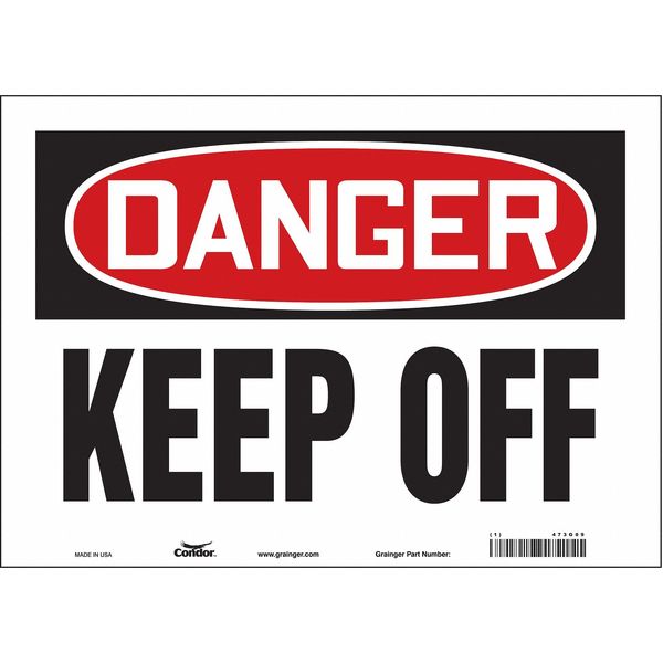Safety Sign, 10 in Height, 14 in Width, Vinyl, Horizontal Rectangle, English, 473G09