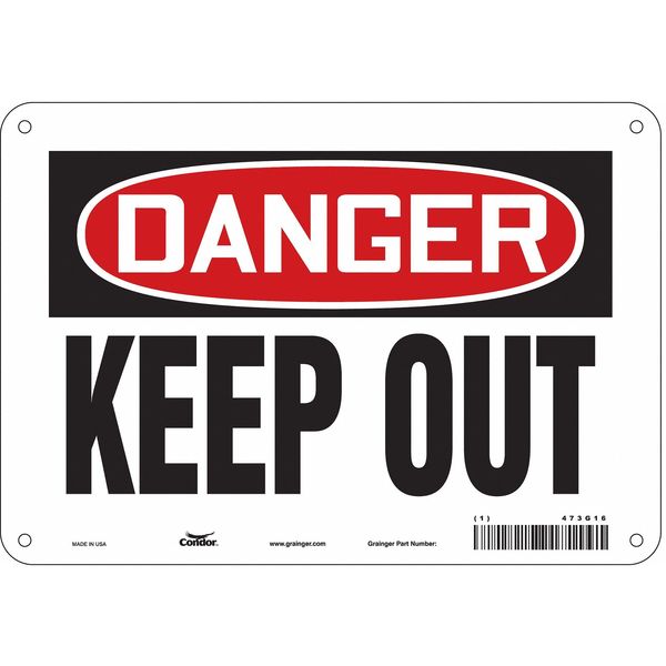 Safety Sign, 7 in Height, 10 in Width, Polyethylene, Vertical Rectangle, English, 473G16
