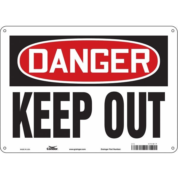 Safety Sign, 10 in Height, 14 in Width, Polyethylene, Horizontal Rectangle, English, 473G17