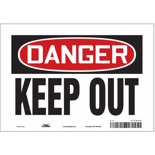 Safety Sign, 7 in Height, 10 in Width, Vinyl, Vertical Rectangle, English, 473G20