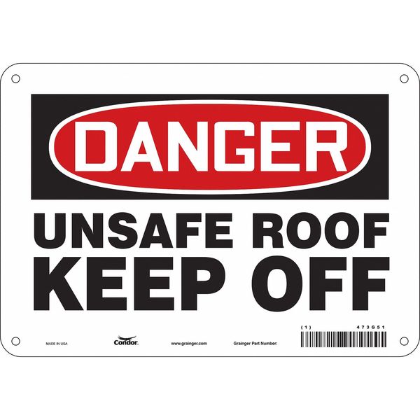 Safety Sign, 7 in Height, 10 in Width, Polyethylene, Vertical Rectangle, English, 473G51